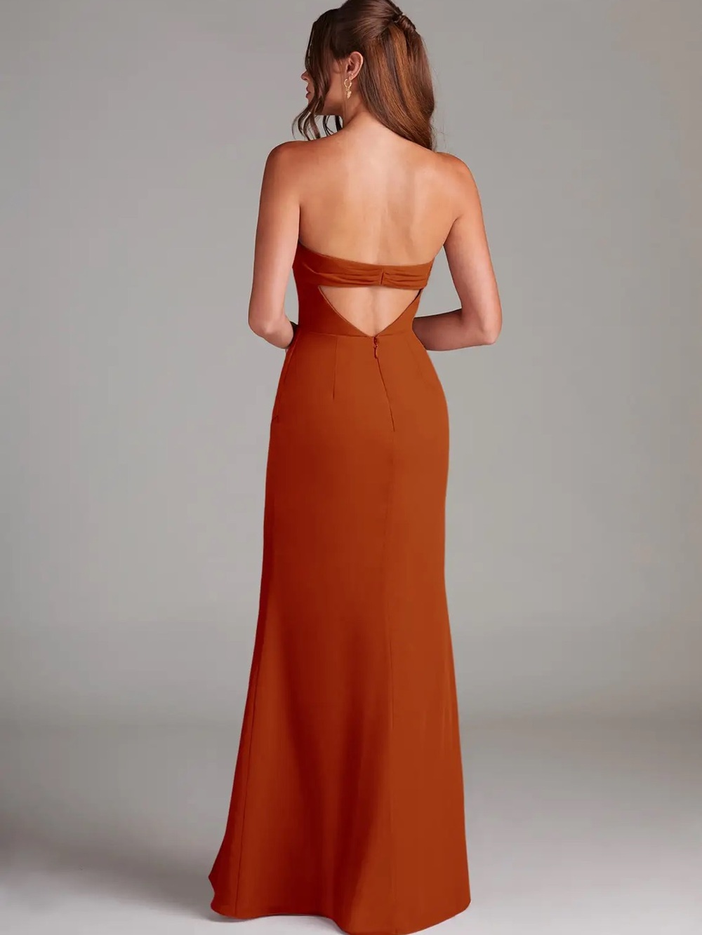Azazie Strapless or Spaghetti strap Paprika Evening or Bridesmaid Gown - Picture 2 of 7
